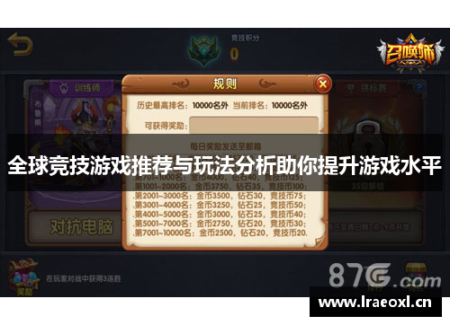 全球竞技游戏推荐与玩法分析助你提升游戏水平